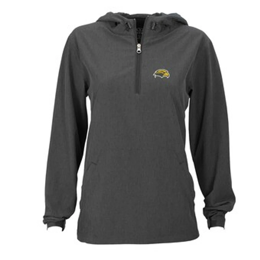 Women's Charcoal Southern Miss Golden Eagles Pullover Stretch Anorak Jacket