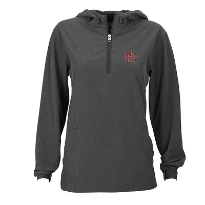 Women's Charcoal San Diego State Aztecs Pullover Stretch Anorak Jacket