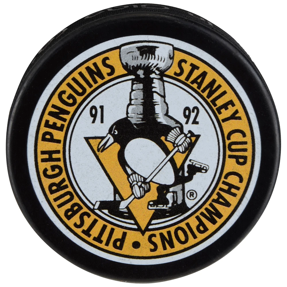 Pittsburgh Penguins Unsigned 1992 Stanley Cup Champions Logo Hockey Puck