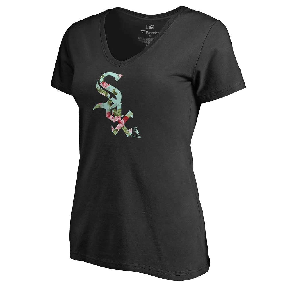 Women's Black Chicago White Sox Lovely V-Neck T-Shirt