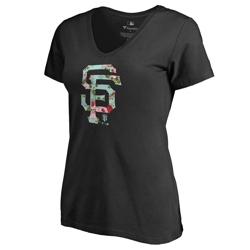 Women's Black San Francisco Giants Lovely V-Neck T-Shirt