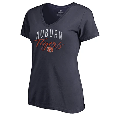Women's Navy Auburn Tigers Graceful V-Neck T-Shirt