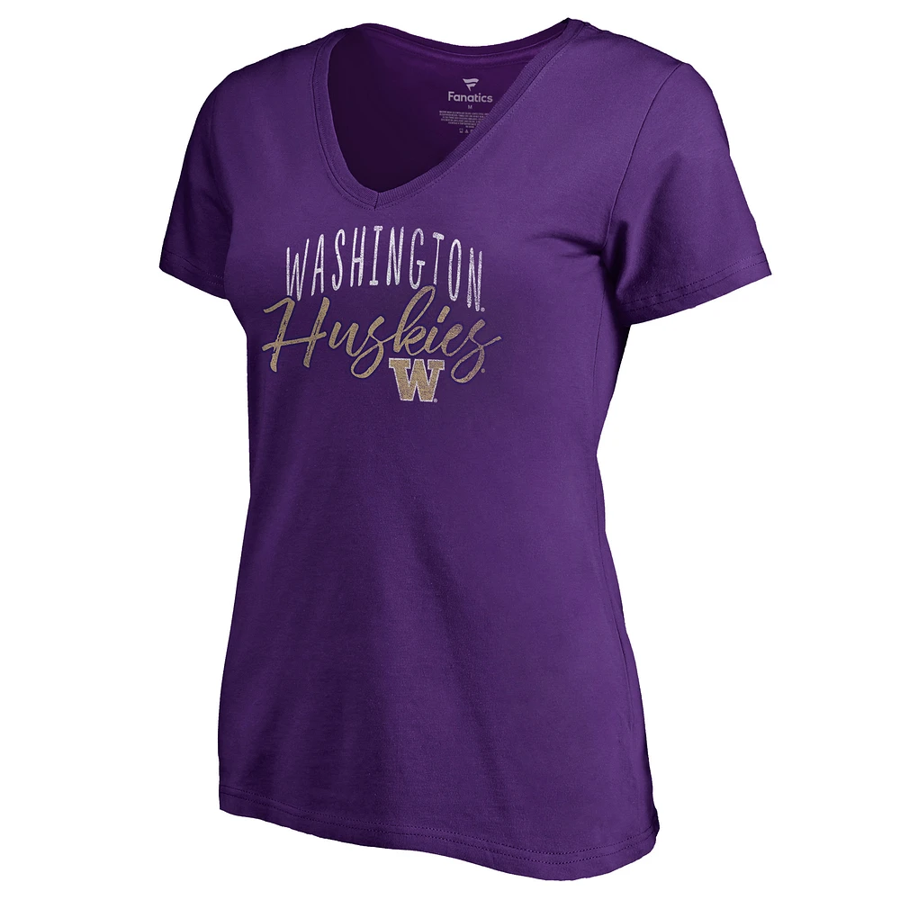 Women's Purple Washington Huskies Graceful V-Neck T-Shirt