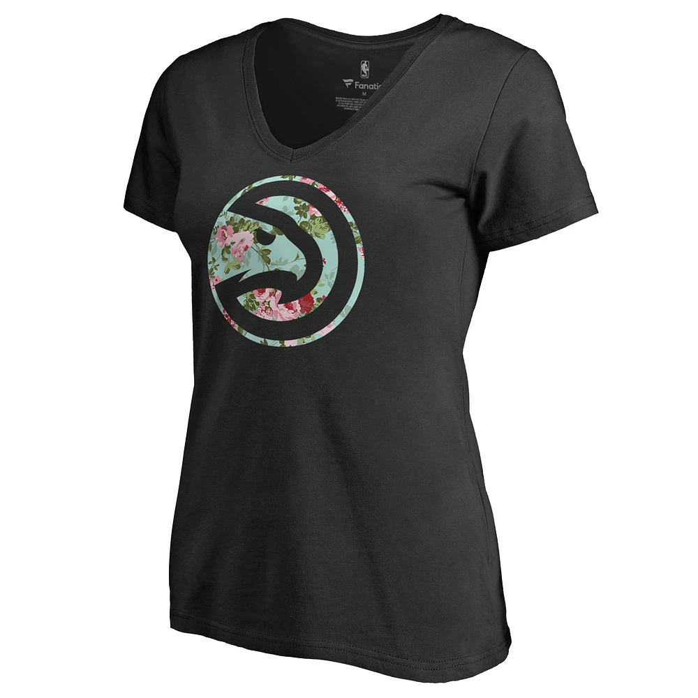 Women's Black Atlanta Hawks Lovely V-Neck T-Shirt