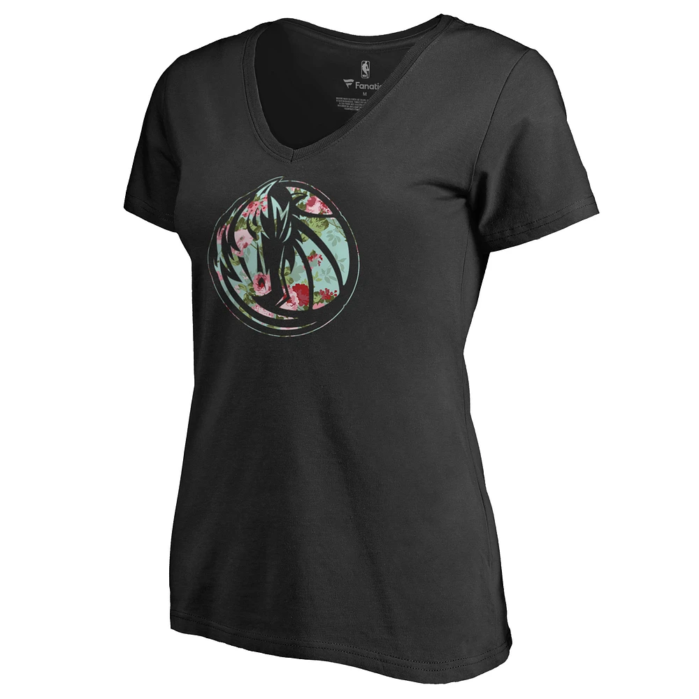 Women's Black Dallas Mavericks Lovely V-Neck T-Shirt