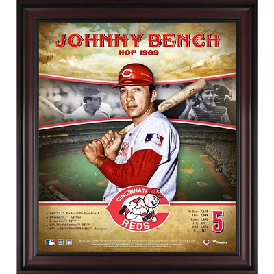 Johnny Bench Cincinnati Reds Framed 15" x 17" Hall of Fame Career Profile