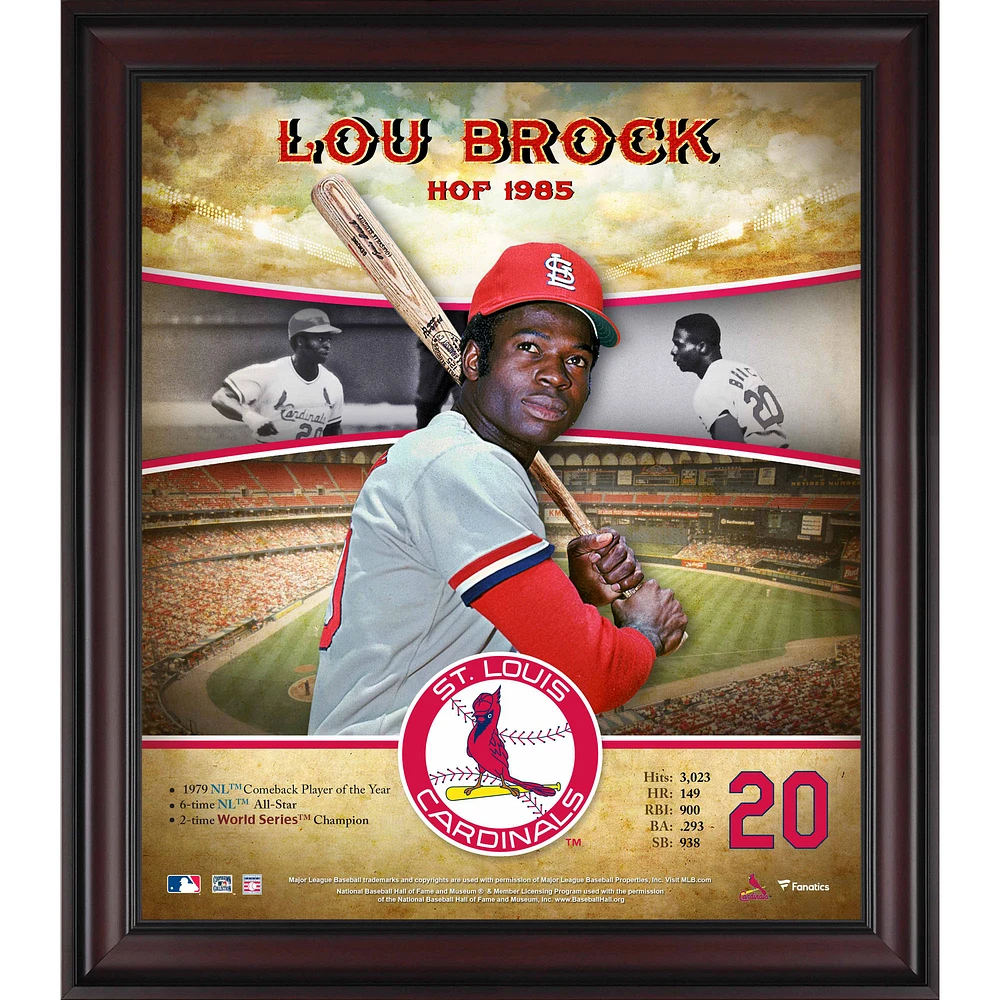 Lou Brock St. Louis Cardinals Framed 15" x 17" Hall of Fame Career Profile