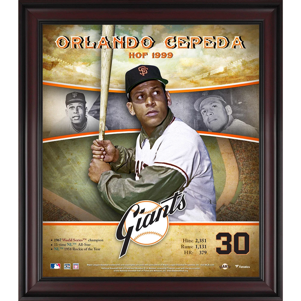 Orlando Cepeda San Francisco Giants Framed 15" x 17" Hall of Fame Career Profile