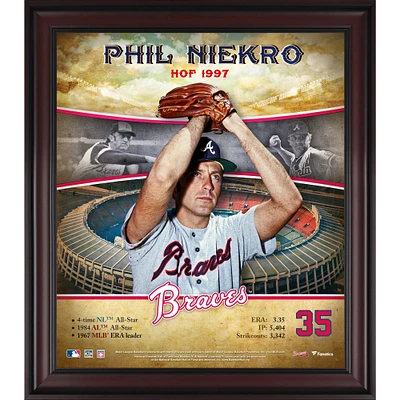 Phil Niekro Atlanta Braves Framed 15" x 17" Hall of Fame Career Profile