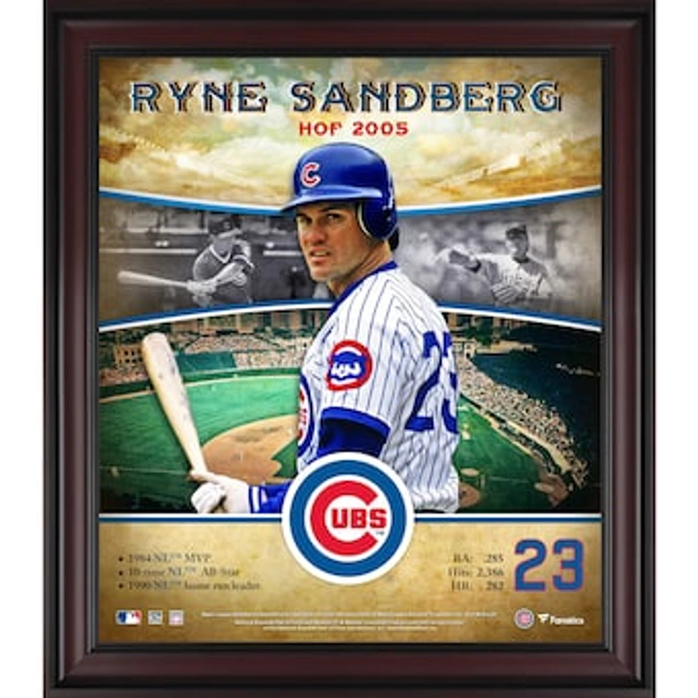 Ryne Sandberg Chicago Cubs Framed 15" x 17" Hall of Fame Career Profile