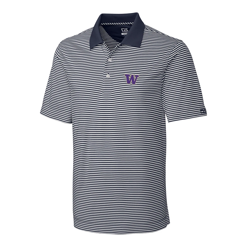 Men's Cutter & Buck Gray/White Washington Huskies Big & Tall Trevor Stripe DryTec Polo