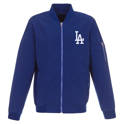 Men's JH Design Royal Los Angeles Dodgers Lightweight Nylon Bomber Jacket