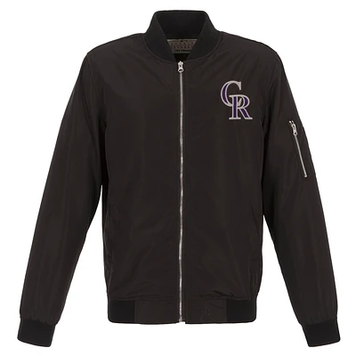 Men's JH Design Colorado Rockies Lightweight Nylon Bomber Jacket