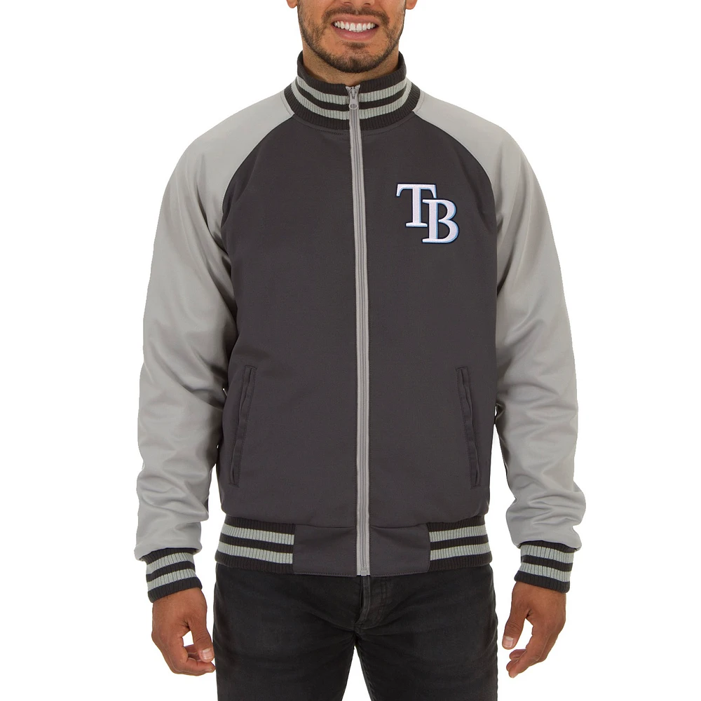 Men's JH Design Gray Tampa Bay Rays Reversible Track Jacket