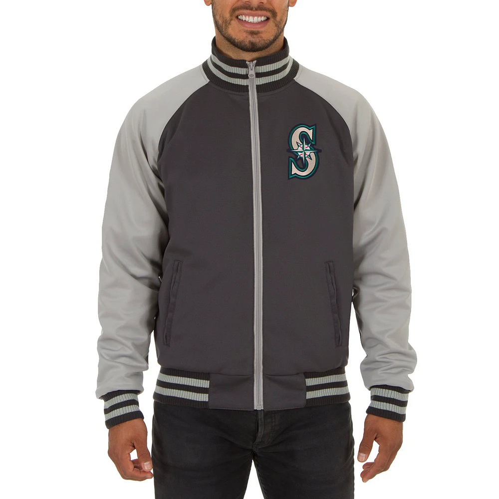 Men's JH Design Gray Seattle Mariners Reversible Track Jacket