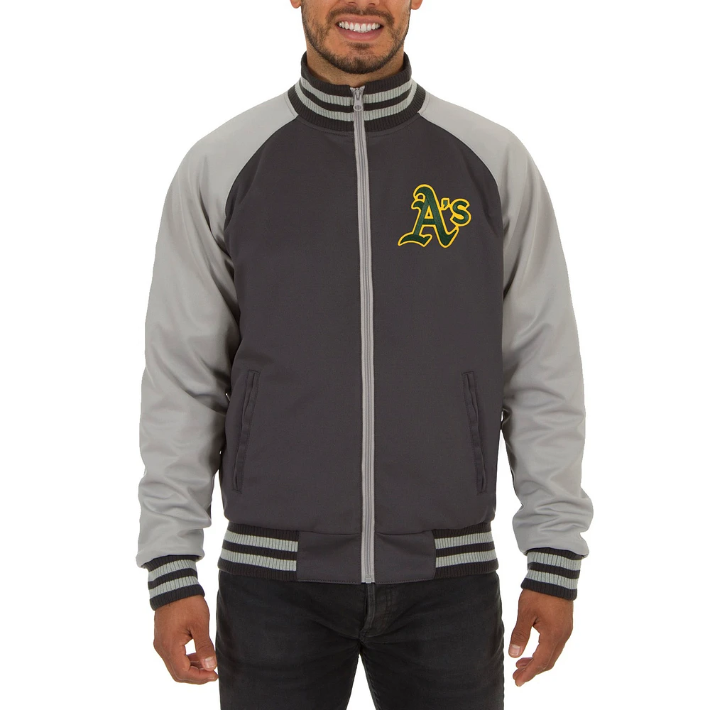 Men's JH Design Gray Athletics Reversible Track Jacket