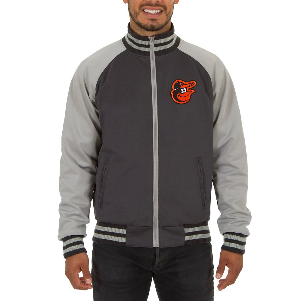 Men's JH Design Gray Baltimore Orioles Reversible Track Jacket