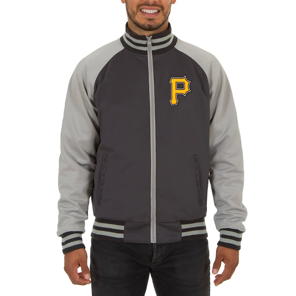 Men's JH Design Gray Pittsburgh Pirates Reversible Track Jacket