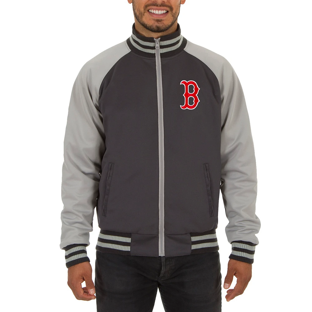 Men's JH Design Gray Boston Red Sox Reversible Track Jacket