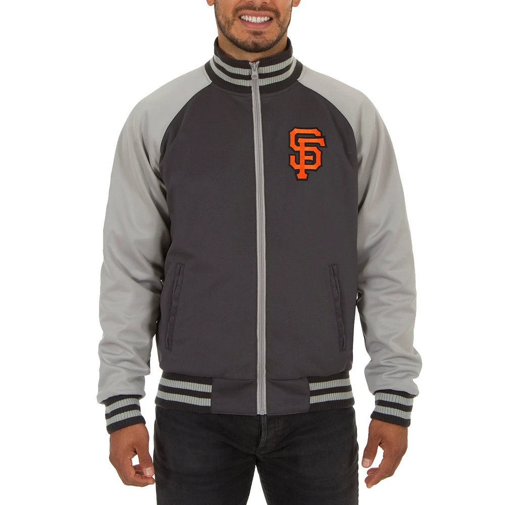 Men's JH Design Gray San Francisco Giants Reversible Track Jacket
