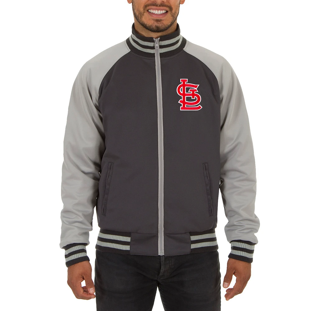 Men's JH Design Gray St. Louis Cardinals Reversible Track Jacket