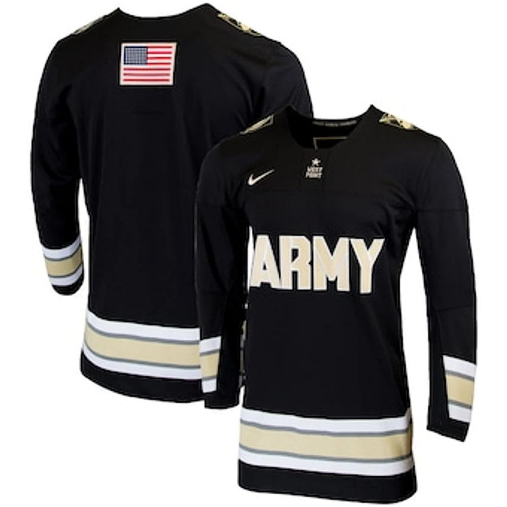 Men's Nike Black Army Black Knights Replica College Hockey Jersey