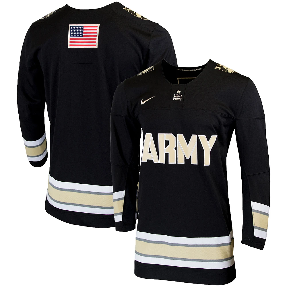Men's Nike Black Army Black Knights Replica College Hockey Jersey