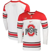 Men's Nike White Ohio State Buckeyes Replica College Hockey Jersey