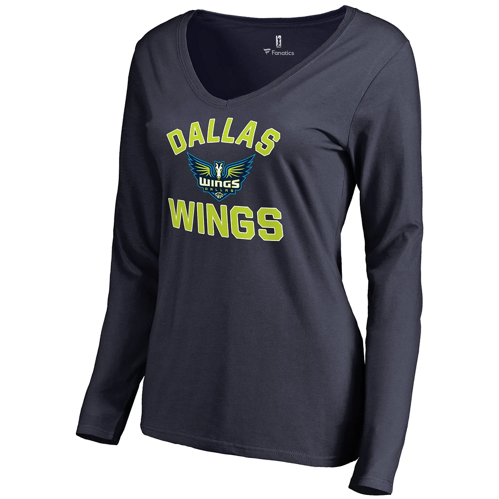 Women's Navy Dallas Wings Overtime Long Sleeve T-Shirt