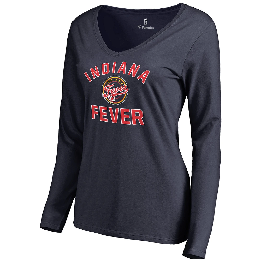 Women's Navy Indiana Fever Overtime Long Sleeve T-Shirt