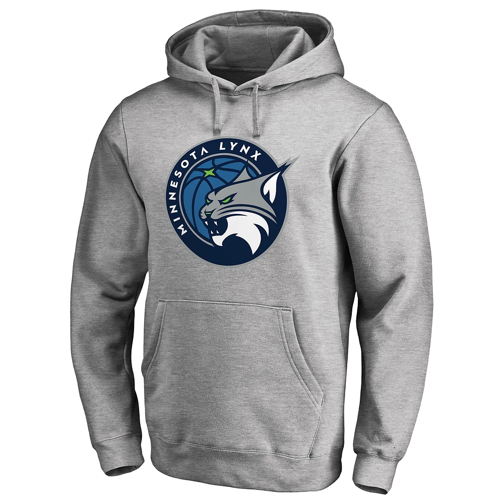 Men's Heathered Gray Minnesota Lynx Primary Logo Pullover Hoodie