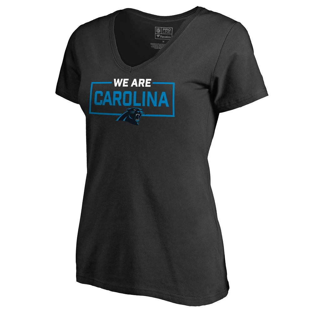 Women's Black Carolina Panthers We Are Icon V-Neck T-Shirt