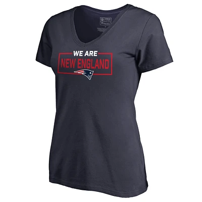 Women's Navy New England Patriots We Are Icon V-Neck T-Shirt