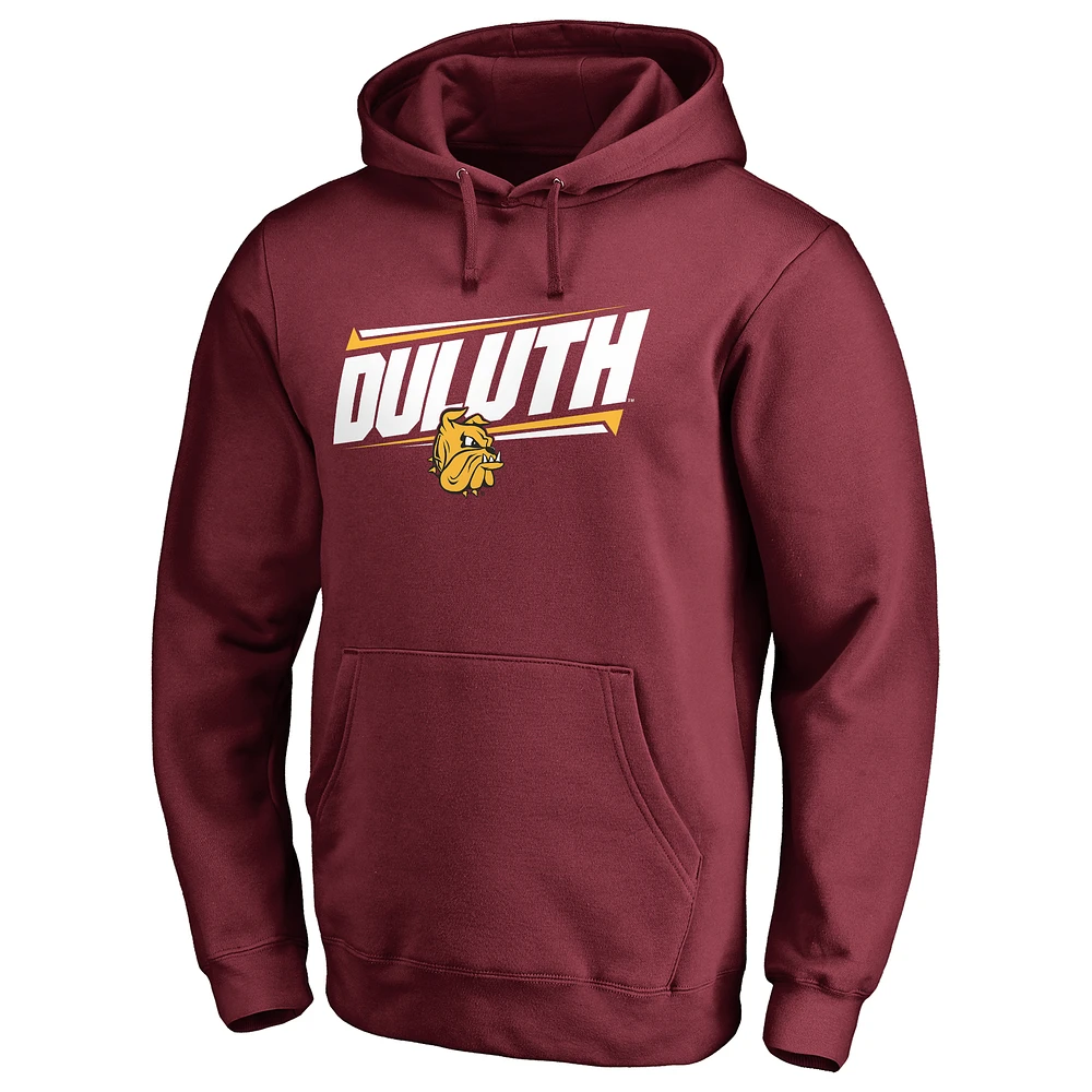 Men's Garnet Minnesota Duluth Bulldogs Double Bar Pullover Hoodie