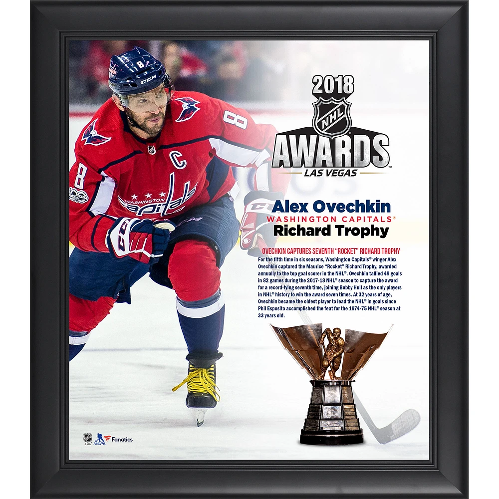 Alex Ovechkin Washington Capitals Framed 15" x 17" 2018 Richard Trophy Winner Collage