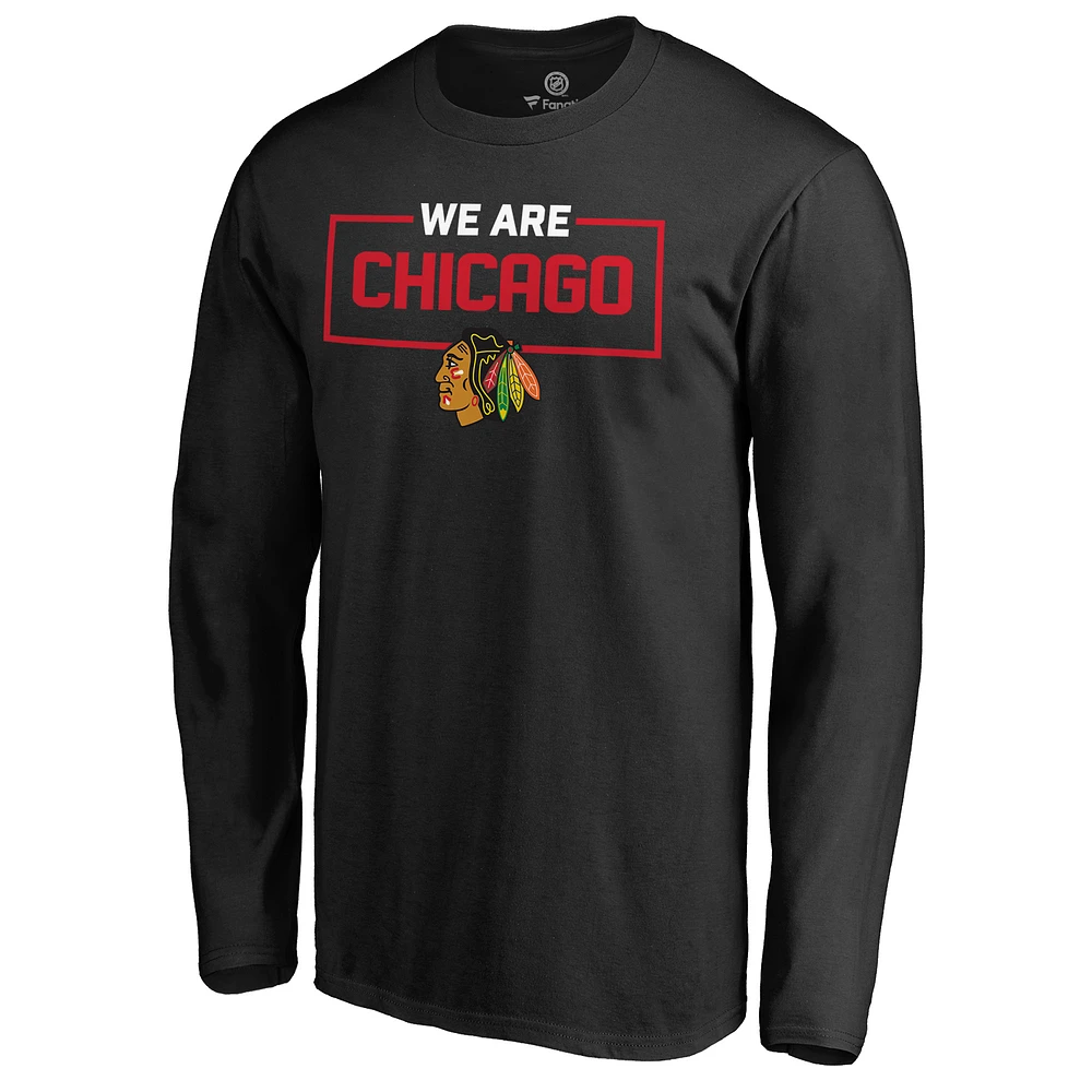 Men's Black Chicago Blackhawks Iconic Collection We Are Long Sleeve T-Shirt