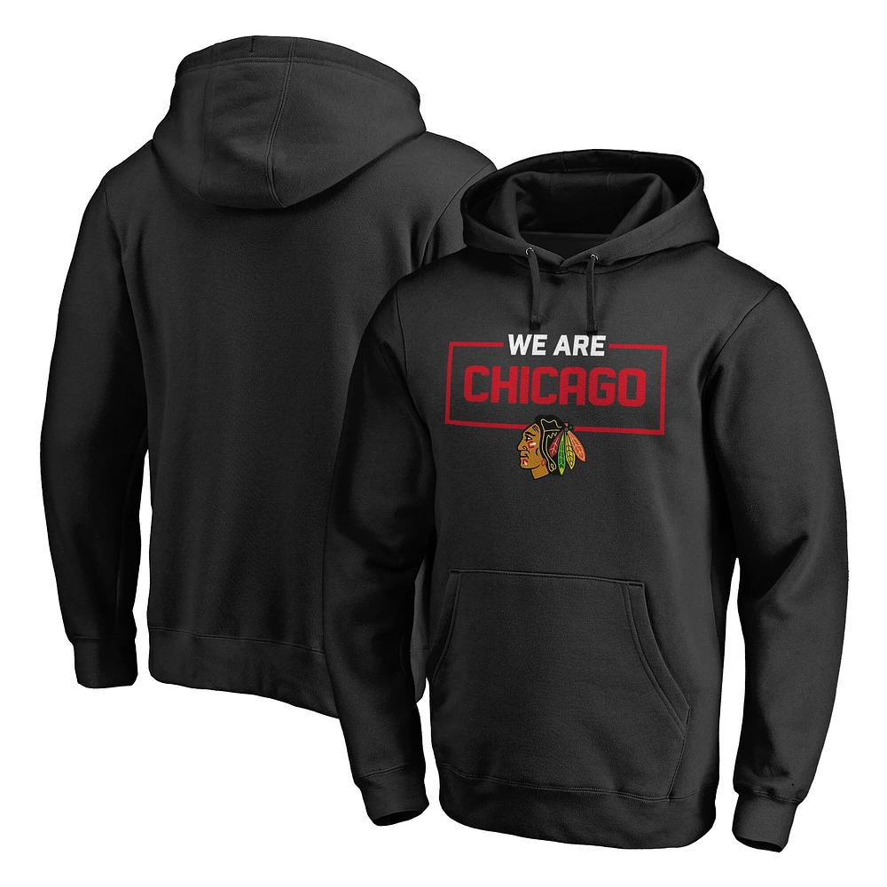Men's Black Chicago Blackhawks Iconic Collection We Are Pullover Hoodie