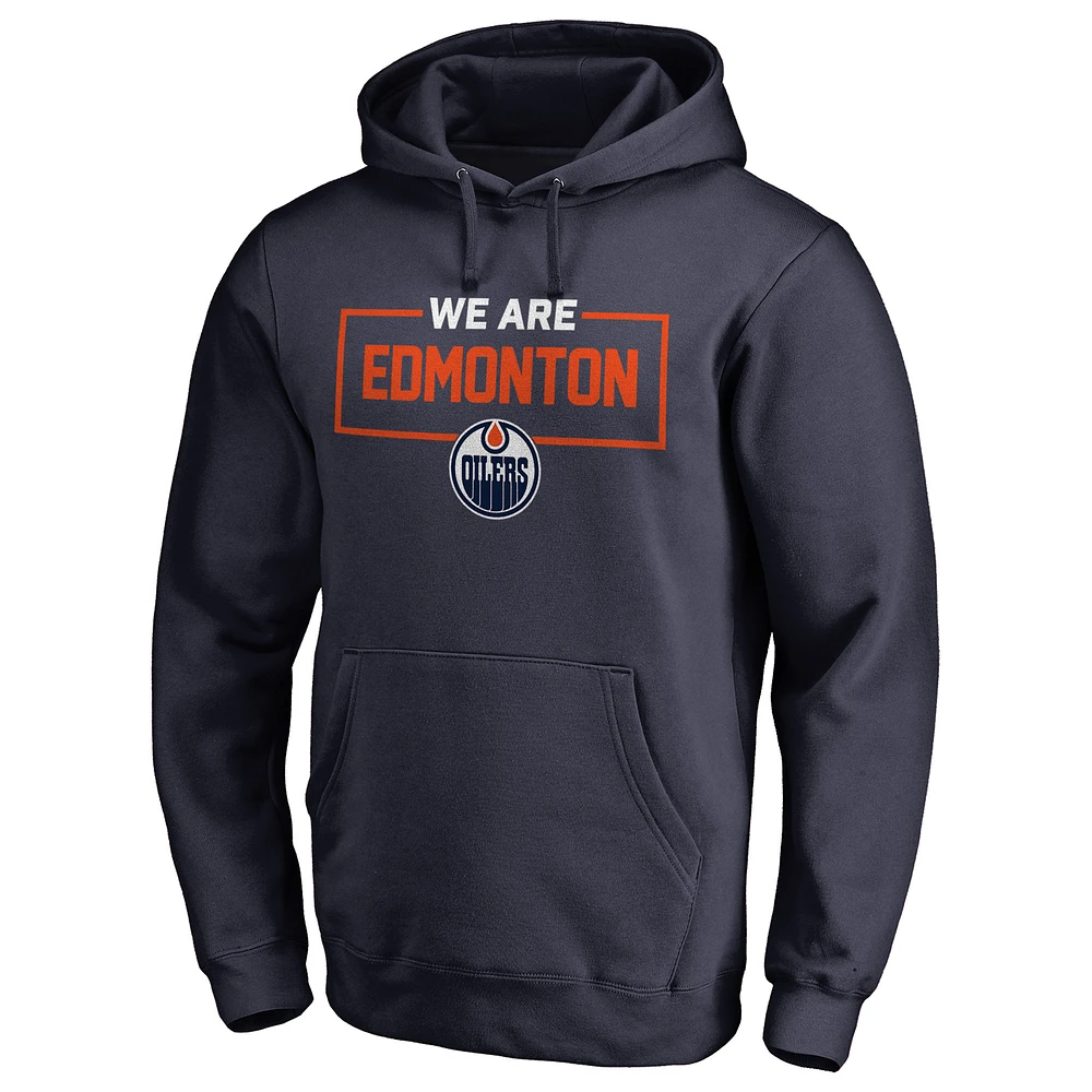 Men's Navy Edmonton Oilers Iconic Collection We Are Pullover Hoodie