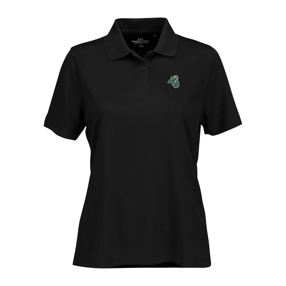 Women's Black Coastal Carolina Chanticleers Vansport Omega Plus Tech Polo