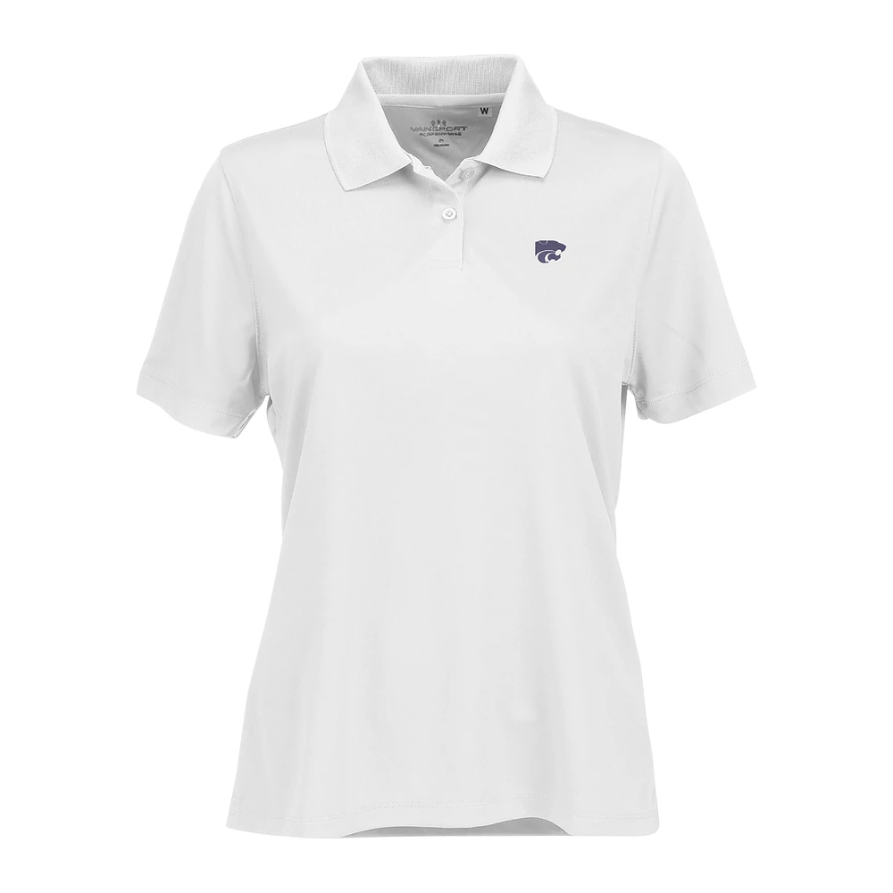 Women's White Kansas State Wildcats Vansport Omega Plus Tech Polo