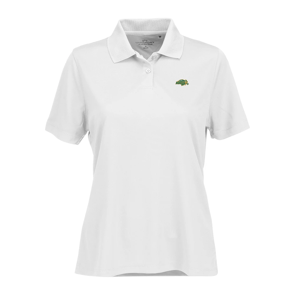 Women's White NDSU Bison Vansport Omega Plus Tech Polo