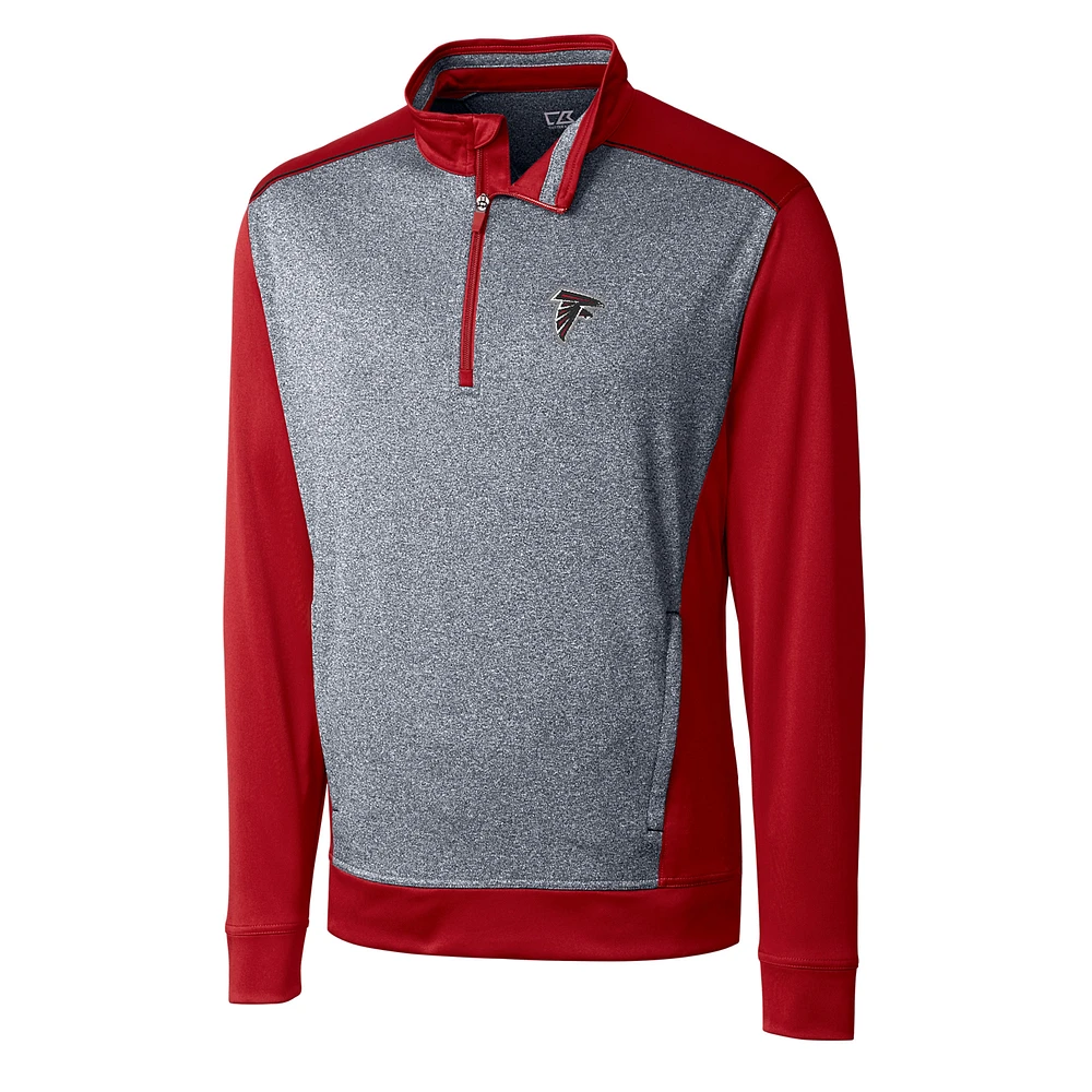 Men's Cutter & Buck Red/Gray Atlanta Falcons Big & Tall Replay Pullover Jacket