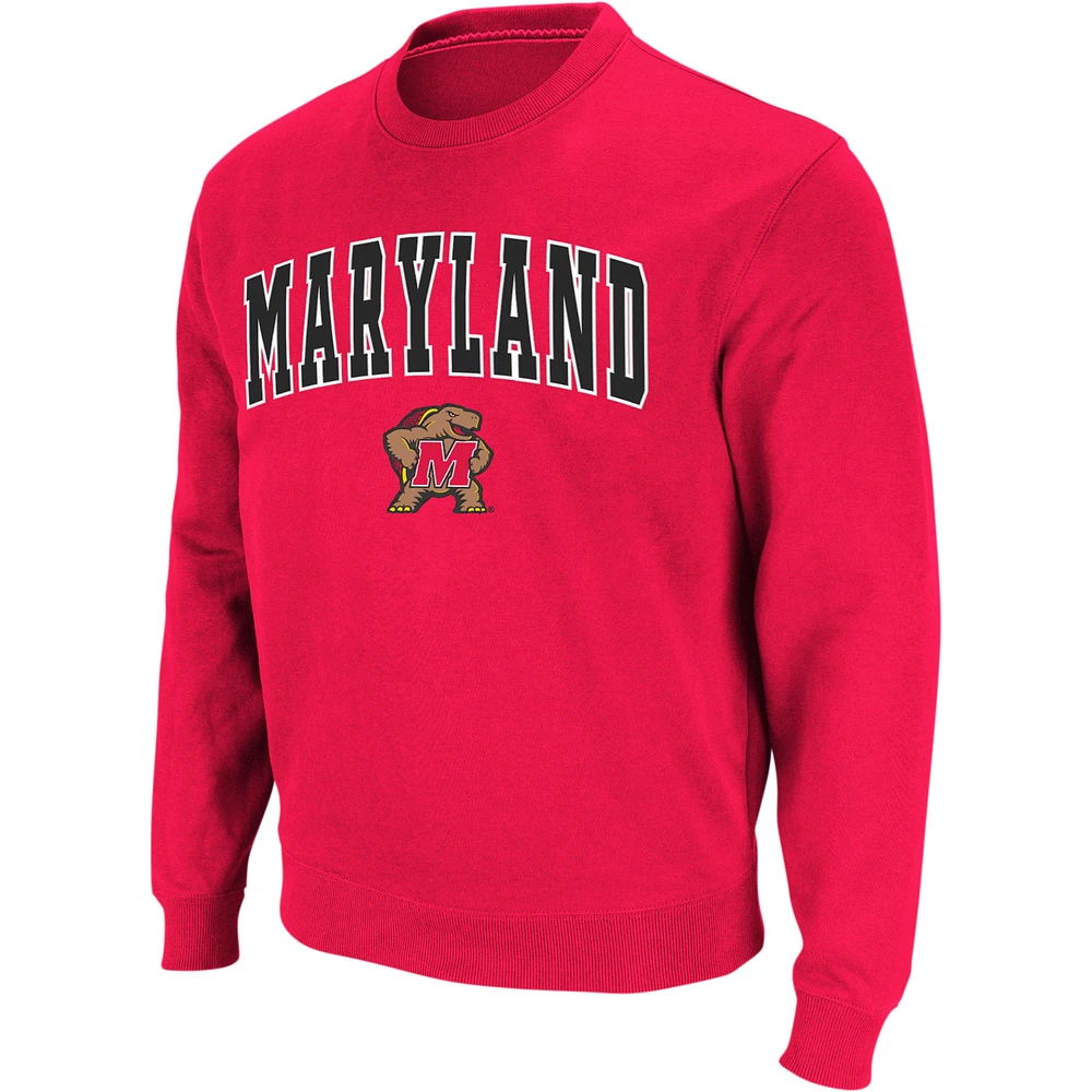 Men's Colosseum Maryland Terrapins Arch & Logo Crew Neck Sweatshirt