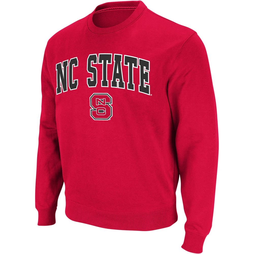Men's Colosseum NC State Wolfpack Arch & Logo Crew Neck Sweatshirt