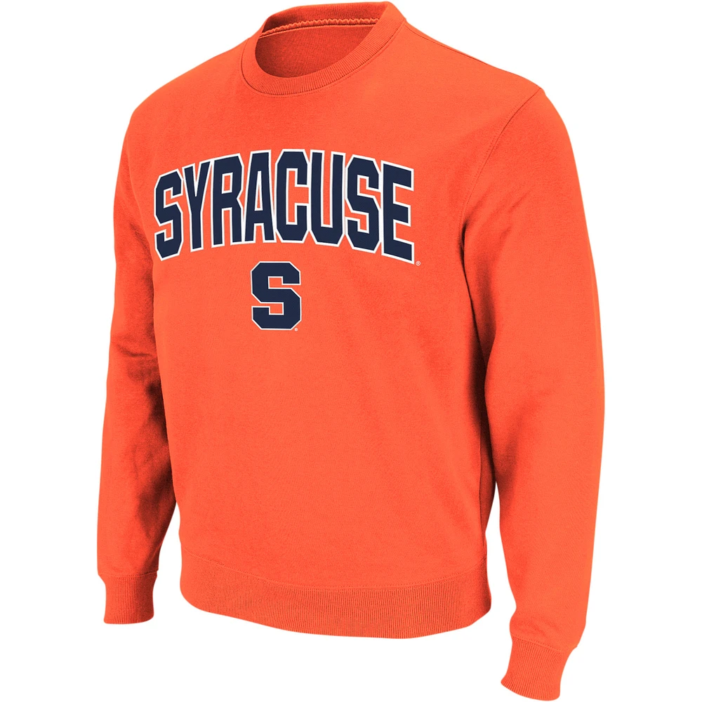 Men's Colosseum Orange Syracuse Arch & Logo Crew Neck Sweatshirt