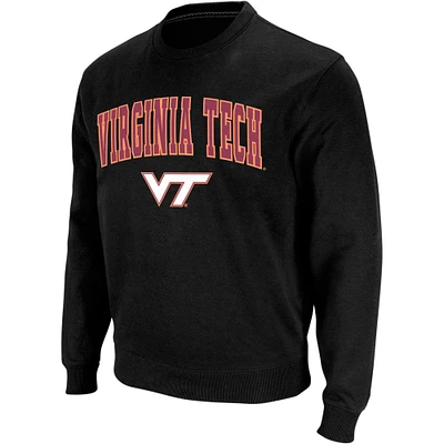 Men's Colosseum Virginia Tech Hokies Arch & Logo Crew Neck Sweatshirt