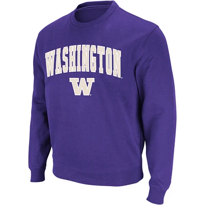 Men's Colosseum Washington Huskies Arch & Logo Crew Neck Sweatshirt