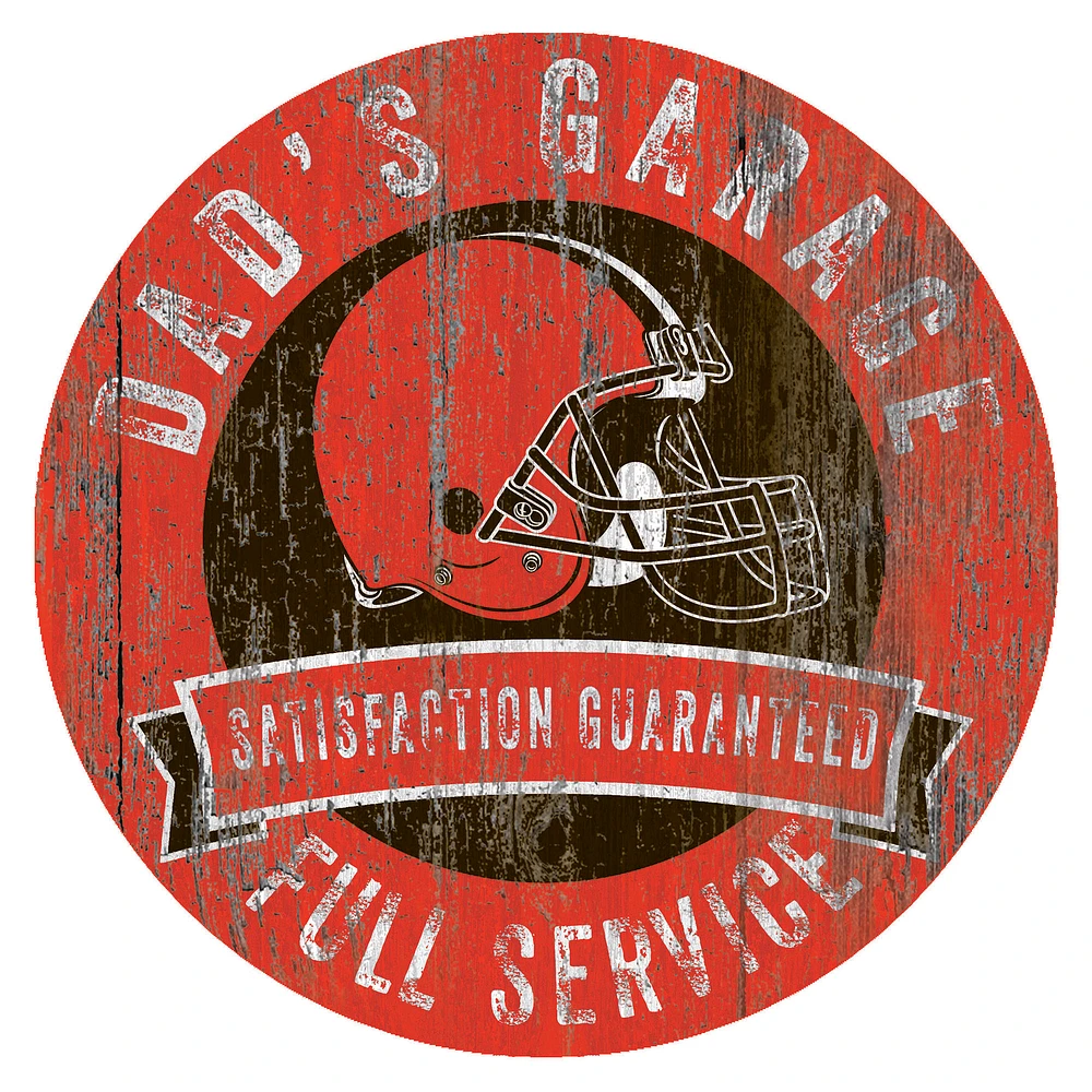 Cleveland Browns 12" x 12" Dad's Garage Sign