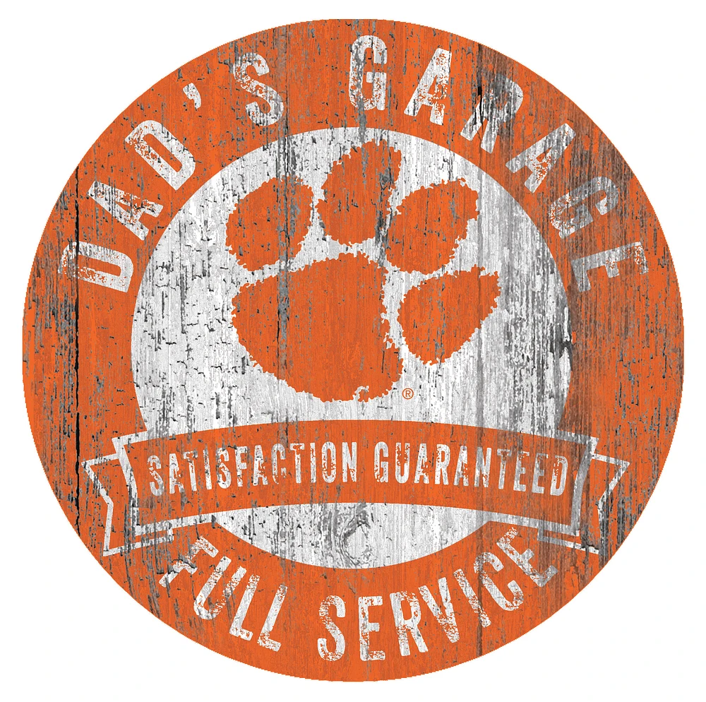 Clemson Tigers 12" x 12" Dad's Garage Sign