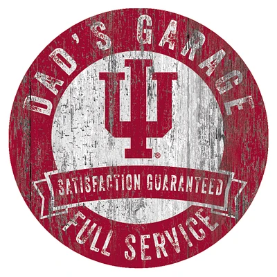 Indiana Hoosiers 12" x 12" Dad's Garage Sign